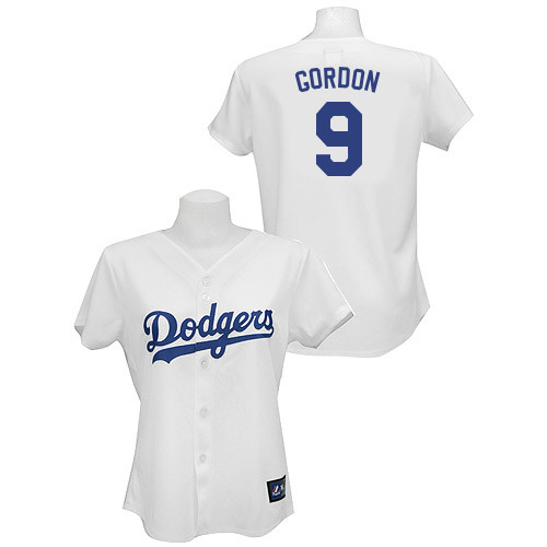 Dee Gordon #9 mlb Jersey-L A Dodgers Women's Authentic Home White Baseball Jersey